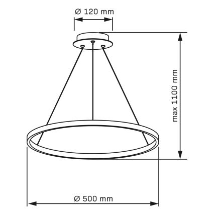  Κρεμαστό φωτιστικό οροφής LED LEA LED/20W/230V 4000K διάμετρος 50 cm ματ χρώμιο