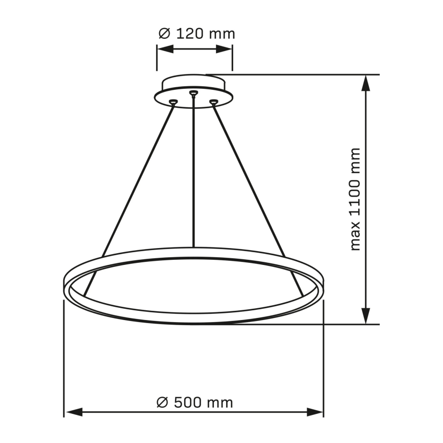  Κρεμαστό φωτιστικό οροφής LED LEA LED/20W/230V 4000K διάμετρος 50 cm χρυσό