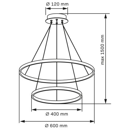  Κρεμαστό φωτιστικό οροφής LED LEA LED/35W/230V 4000K διάμετρος 60 cm ματ χρώμιο