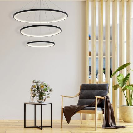  Κρεμαστό φωτιστικό οροφής LED LEA LED/60W/230V 4000K διάμετρος 80 cm μαύρο
