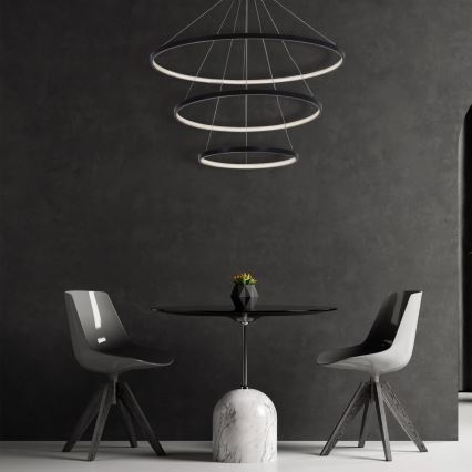  Κρεμαστό φωτιστικό οροφής LED LEA LED/60W/230V 4000K διάμετρος 80 cm μαύρο