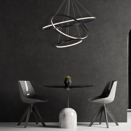  Κρεμαστό φωτιστικό οροφής LED LEA LED/60W/230V 4000K διάμετρος 80 cm μαύρο