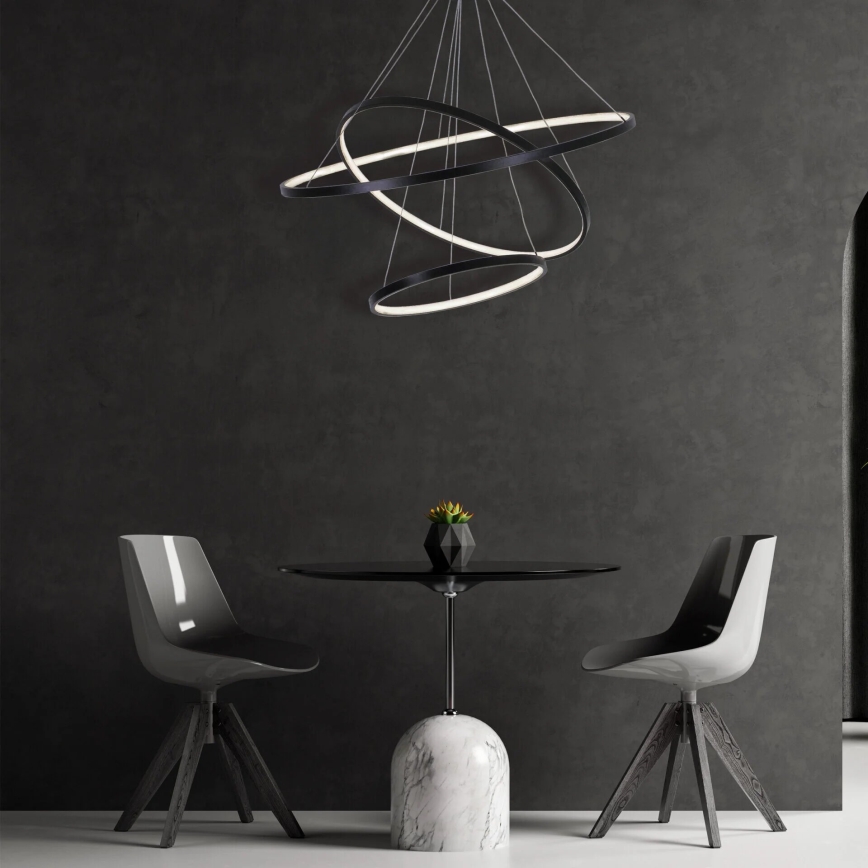  Κρεμαστό φωτιστικό οροφής LED LEA LED/60W/230V 4000K διάμετρος 80 cm μαύρο