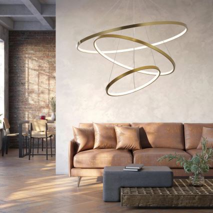  Κρεμαστό φωτιστικό οροφής LED LEA LED/60W/230V 4000K διάμετρος 80 cm χρυσό