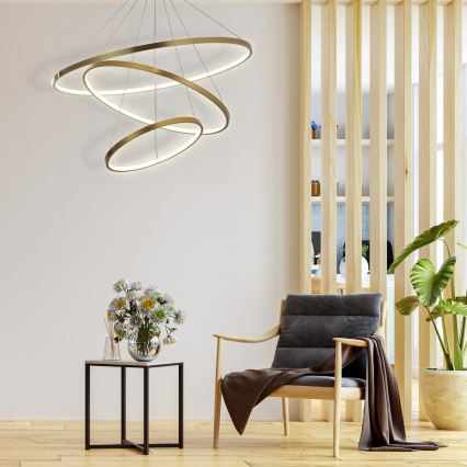  Κρεμαστό φωτιστικό οροφής LED LEA LED/60W/230V 4000K διάμετρος 80 cm χρυσό
