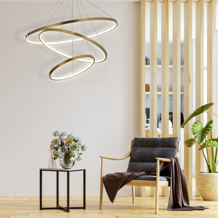  Κρεμαστό φωτιστικό οροφής LED LEA LED/60W/230V 4000K διάμετρος 80 cm χρυσό