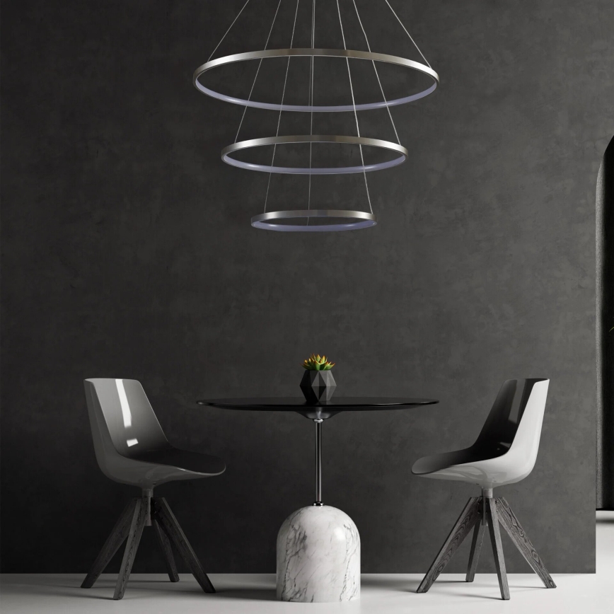  Κρεμαστό φωτιστικό οροφής LED LEA LED/60W/230V 4000K διάμετρος 80 cm ματ χρώμιο