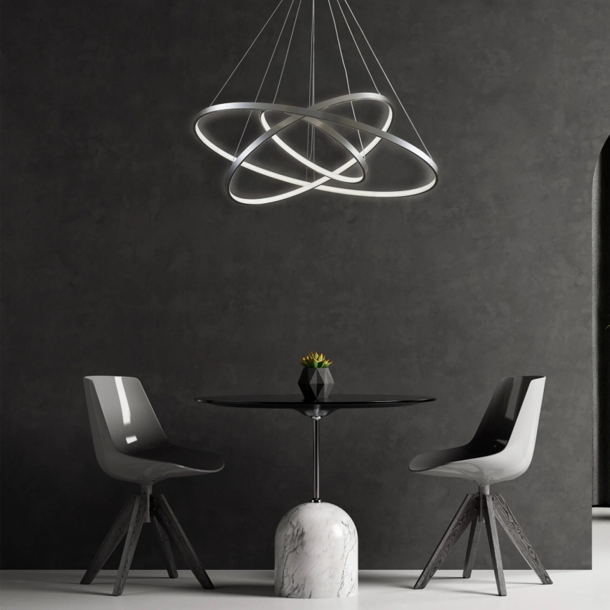  Κρεμαστό φωτιστικό οροφής LED LEA LED/60W/230V 4000K διάμετρος 80 cm ματ χρώμιο