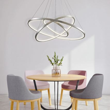  Κρεμαστό φωτιστικό οροφής LED LEA LED/60W/230V 4000K διάμετρος 80 cm ματ χρώμιο
