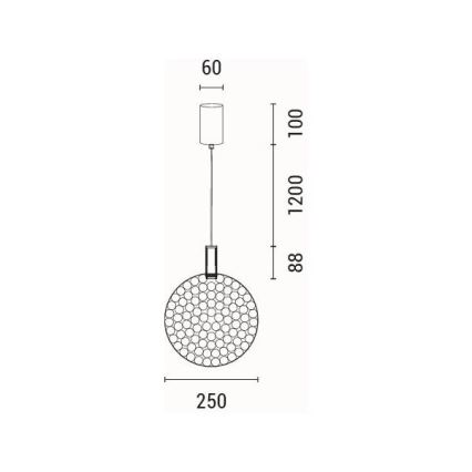  Κρεμαστό φωτιστικό οροφής LED LED/10W/230V 3000K γυαλιστερό χρώμιο διάμετρος 35 cm