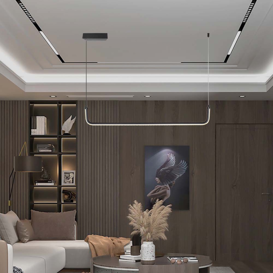  Κρεμαστό φωτιστικό οροφής LED LED/12W/230V 4000K 90 cm μαύρο
