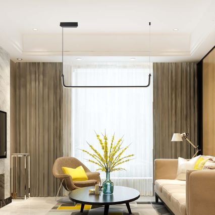  Κρεμαστό φωτιστικό οροφής LED LED/12W/230V 4000K 90 cm μαύρο