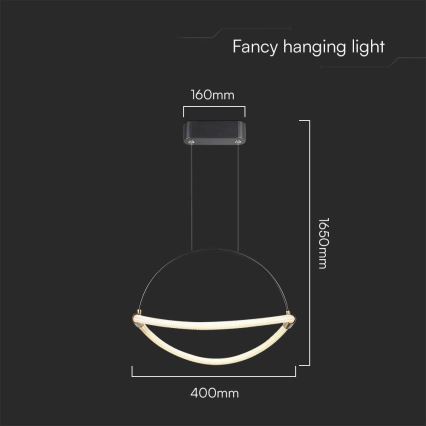  Κρεμαστό φωτιστικό οροφής LED LED/12W/230V 4000K διάμετρος 40 cm