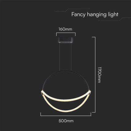  Κρεμαστό φωτιστικό οροφής LED LED/16W/230V 4000K διάμετρος 50 cm