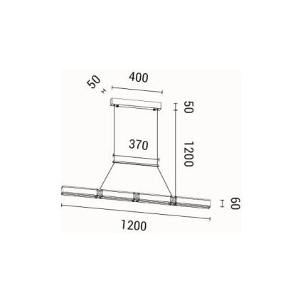  Κρεμαστό φωτιστικό οροφής LED LED/21W/230V 3000K 45x120 cm