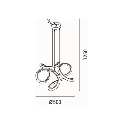  Κρεμαστό φωτιστικό οροφής LED LED/24W/230V 3000K 50x120 cm