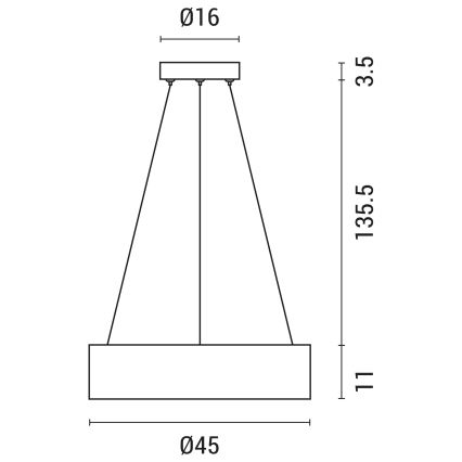  Κρεμαστό φωτιστικό οροφής LED LED/30W/230V 4000K διάμετρος 45 cm λευκό