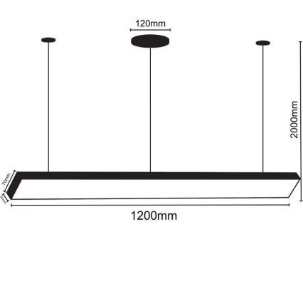  Κρεμαστό φωτιστικό οροφής LED LED/32W/230V 4000K διάμετρος 120 cm μαύρο