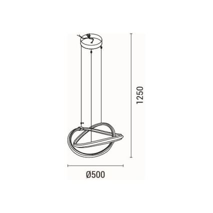  Κρεμαστό φωτιστικό οροφής LED LED/38W/230V 3000K 50x120 cm