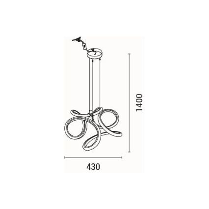  Κρεμαστό φωτιστικό οροφής LED LED/38W/230V 3000K