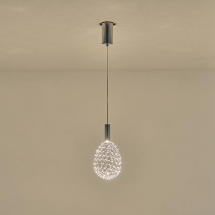  Κρεμαστό φωτιστικό οροφής LED LED/6,3W/230V 3000K γυαλιστερό χρώμιο διάμετρος 14 cm