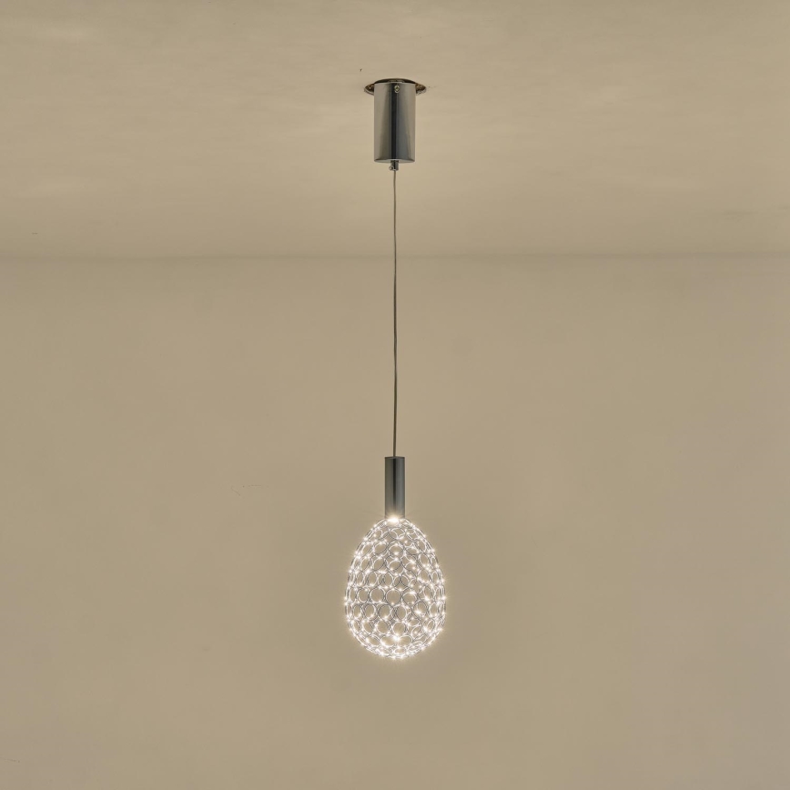  Κρεμαστό φωτιστικό οροφής LED LED/6,3W/230V 3000K γυαλιστερό χρώμιο διάμετρος 14 cm