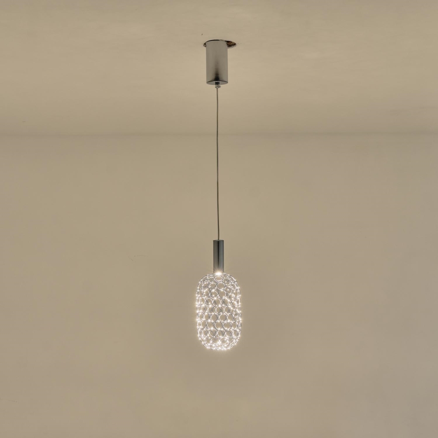  Κρεμαστό φωτιστικό οροφής LED LED/6,3W/230V 3000K γυαλιστερό χρώμιο διάμετρος 20 cm