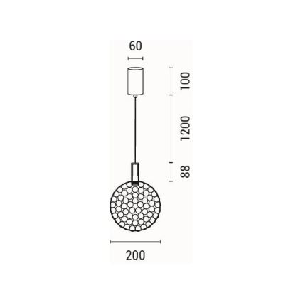  Κρεμαστό φωτιστικό οροφής LED LED/6,3W/230V 3000K γυαλιστερό χρώμιο διάμετρος 20 cm