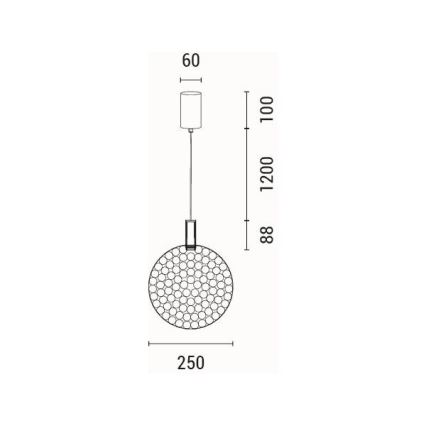  Κρεμαστό φωτιστικό οροφής LED LED/6,3W/230V 3000K χρυσό διάμετρος 25 cm