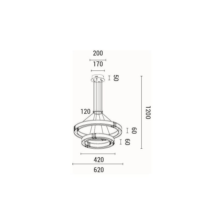  Κρεμαστό φωτιστικό οροφής LED LED/62W/230V 3000K 62x120 cm