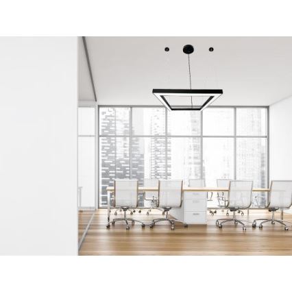  Κρεμαστό φωτιστικό οροφής LED LED/70W/230V 4000K 100x100 cm μαύρο