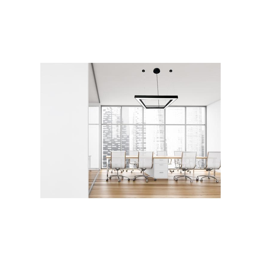  Κρεμαστό φωτιστικό οροφής LED LED/70W/230V 4000K 100x100 cm μαύρο