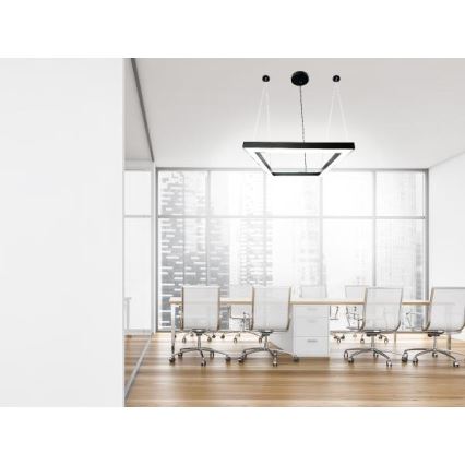  Κρεμαστό φωτιστικό οροφής LED LED/70W/230V 4000K 100x100 cm μαύρο