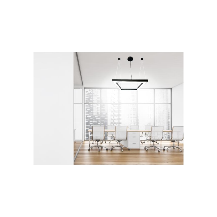  Κρεμαστό φωτιστικό οροφής LED LED/70W/230V 4000K 100x100 cm μαύρο