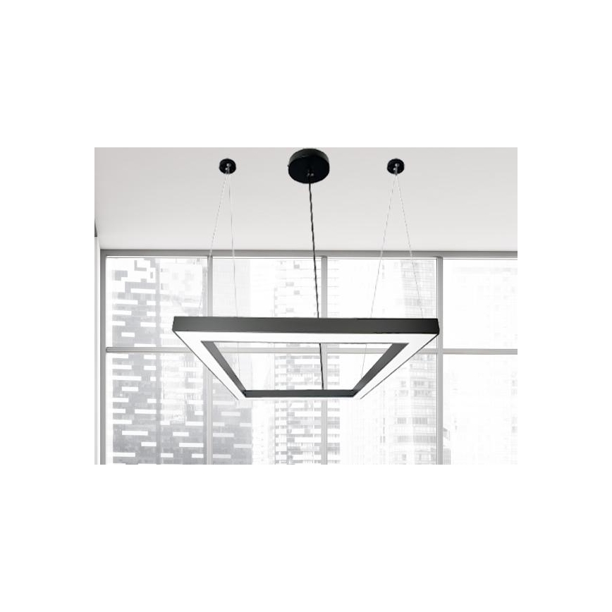  Κρεμαστό φωτιστικό οροφής LED LED/70W/230V 4000K 100x100 cm μαύρο
