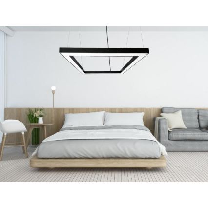  Κρεμαστό φωτιστικό οροφής LED LED/80W/230V 4000K 120x120 cm μαύρο