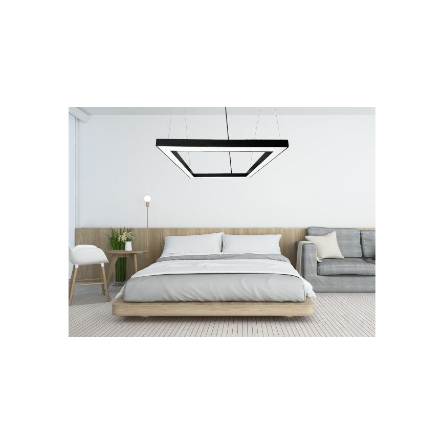  Κρεμαστό φωτιστικό οροφής LED LED/80W/230V 4000K 120x120 cm μαύρο