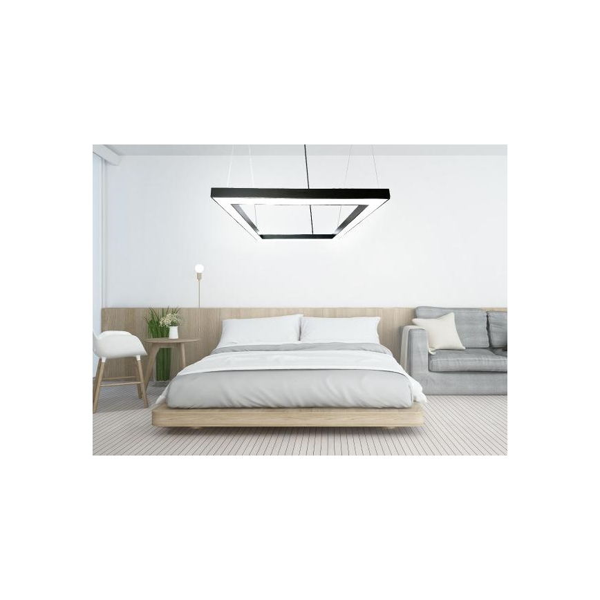  Κρεμαστό φωτιστικό οροφής LED LED/80W/230V 4000K 120x120 cm μαύρο