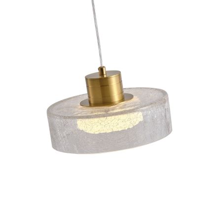  Κρεμαστό φωτιστικό οροφής LED LED/8W/230V 3000K χρυσό/διαφανές pr. 20 cm