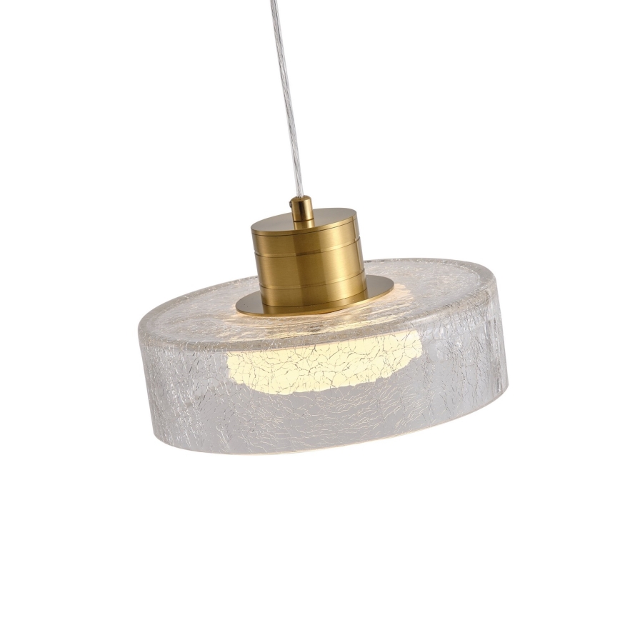  Κρεμαστό φωτιστικό οροφής LED LED/8W/230V 3000K χρυσό/διαφανές pr. 20 cm