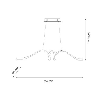  Κρεμαστό φωτιστικό οροφής LED LOOP LED/28W/230V μαύρο