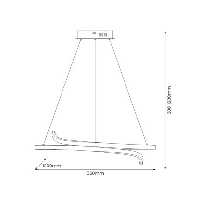  Κρεμαστό φωτιστικό οροφής LED LORENZO LED/35W/230V μαύρο
