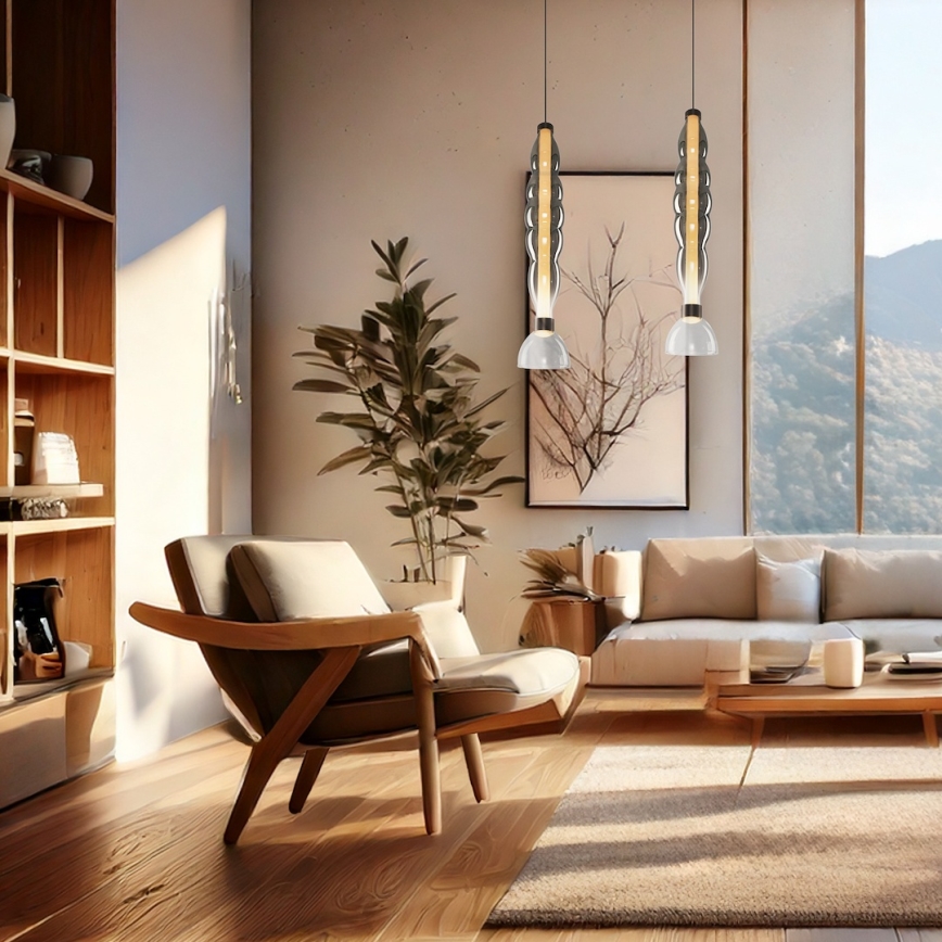  Κρεμαστό φωτιστικό οροφής LED LUCCO LED/18W/230V διάμετρος 15 cm φιμέ