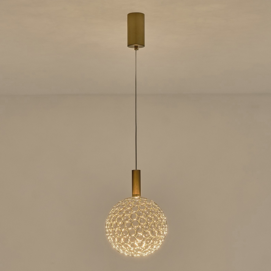  Κρεμαστό φωτιστικό οροφής LED PERFORATO LED/6,3W/230V 3000K χρυσό διάμετρος 20 cm