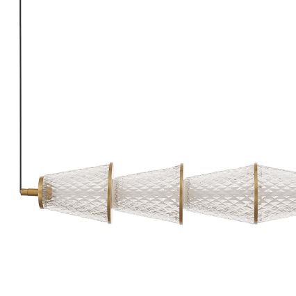  Κρεμαστό φωτιστικό οροφής LED SANSA LED/11W/230V χρυσό/διαφανές