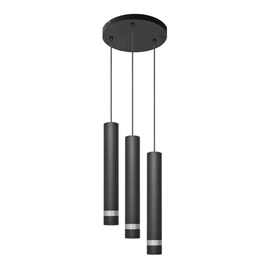  Κρεμαστό φωτιστικό οροφής LED TUBA 3xGU10/4,8W/230V μαύρο/γυαλιστερό χρώμιο