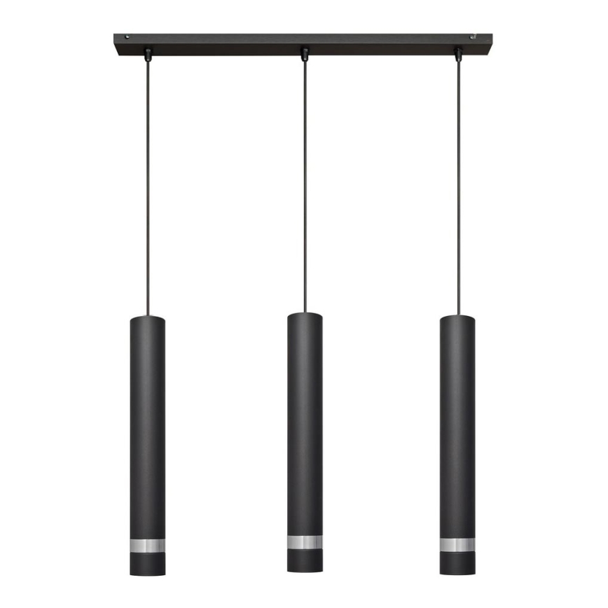  Κρεμαστό φωτιστικό οροφής LED TUBA 3xGU10/4,8W/230V μαύρο/γυαλιστερό χρώμιο