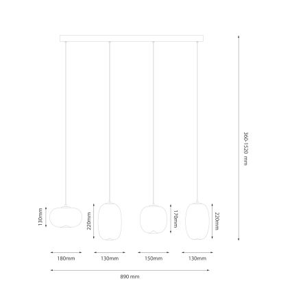  Κρεμαστό φωτιστικό οροφής LED VASO LED/15W/230V χρυσό/φιμέ