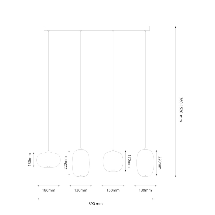  Κρεμαστό φωτιστικό οροφής LED VASO LED/15W/230V χρυσό/φιμέ