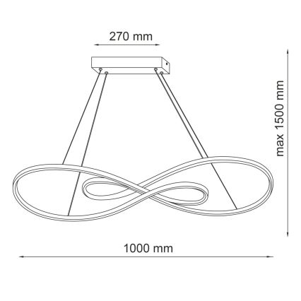  Κρεμαστό φωτιστικό οροφής LED ZUMBA LED/50W/230V χρυσό